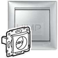VALENA Gniazdo pojedyncze 2P 16A-250V~ ALUMINIUM Legrand 770116