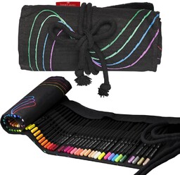 Kredki Trójkątne Black Edition Piórnik Rolowany 72 Kolorów