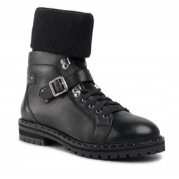 Eva Minge Damskie Botki ze Skórą Czarne 39