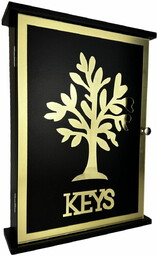 Drewniana skrzynka szafka na klucze czerń 30x22 172846