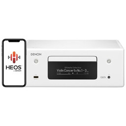 DENON Amplituner Stereo RCD-N10 Biały, Odtw.CD, Tuner AM/FM,
