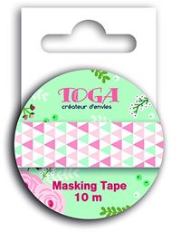 Toga MT88 taśma krepowa Trójkąty Washi Tape zielona/różowa