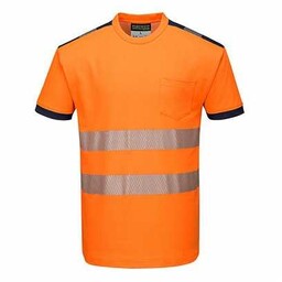 T181 - T-Shirt ostrzegawczy PW3 - pomarańczowy-granat 3XL