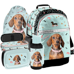 ZESTAW szkolny Plecak Tornister Pies Piesek Jamnik 5