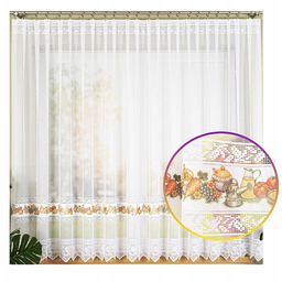 Firanka Gotowa Żakardowa Do Kuchni Jadalni Biała 500X160