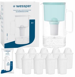 Dzbanek Szklany Wessper D2 Borosilicate 3l 10 Filtr