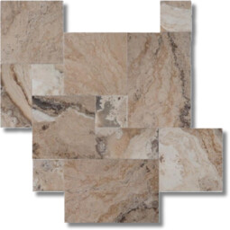 Trawertyn 12 mm Philadelphia Mix Szczotkowany Bębnowany 1kpl=0,742m2