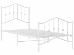 Elior Białe metalowe łóżko pojedyncze 80x200 cm -