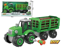Traktor z przyczepą do skręcania ze śrubokrętem -