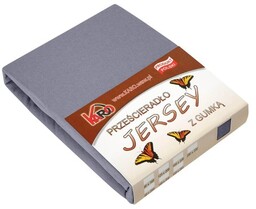 Prześcieradło z gumką jersey 180x200 grafitowe P01 grube