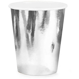 Kubeczki papierowe srebrne - 220 ml - 6