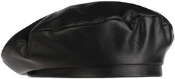 Beret Baskijski Damski Skórzany Classic by Lierys, czarny,
