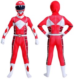 Strój Kostium Geki Czerwony Power Rangers Cosplay Skin