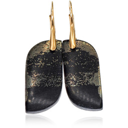 Piryt Niezwykłe Kolczyki Złote Srebro Unikat