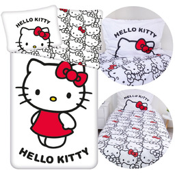 HELLO KITTY Biała, DWUSTRONNA, bawełniana pościel dziecięca