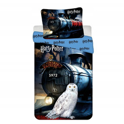 Pościel 140x200 Harry Potter Hogwarts Express niebieska poszewka
