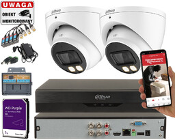 Zestaw monitoringu 2 kamery analogowe Dahua HAC-HDW1509T-A-LED-0280B-S2 5MPx