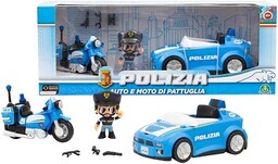 Giochi Preziosi Policja - samochód policyjny i motocykl,