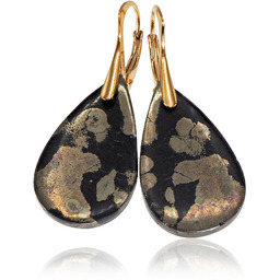 Piryt Niezwykłe Kolczyki Złote Srebro Unikat