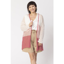 Pakamera Sweter wełniany w pasy - kardigan damski