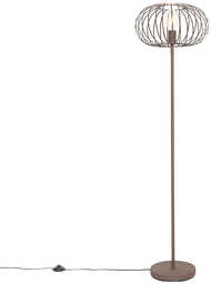QAZQA Designerska lampa podłogowa rdzawobrązowa druciana - Johanna