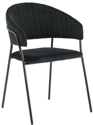 Krzesło czarne C-889 welurowe, czarne nogi