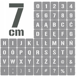 Szablony zestaw Litery i Cyfry 7cm /malarskie/