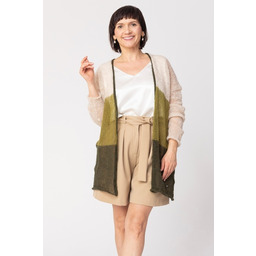 Pakamera Sweter wełniany w pasy - kardigan damski