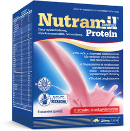 Nutramil Complex Protein Truskawkowy Dieta wysokobiałkowa, wysokoenergetyczna, 6