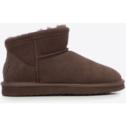 Damskie śniegowce ze skóry zamszowej z wełną krótkie