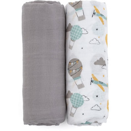 Petite&Mars Misty pieluchy wielorazowe Grey Planes 120 x