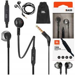 UNIWERSALNE PRZEWODOWE SŁUCHAWKI JBL DOUSZNE MIKROFON 3,5mm CZARNE
