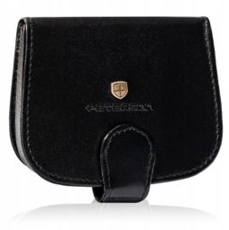 Mała portmonetka skórzana Peterson czarna PTN 614-BLACK