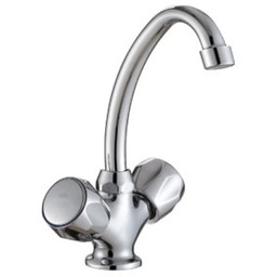 Bateria umywalkowa z kurkami stojąca, wylewka 13cm