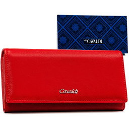 Duży Portfel Damski Czerwony Z Eko Skóry Cavaldi