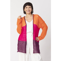 Pakamera Sweter wełniany w pasy - kardigan damski