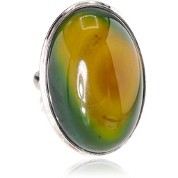 Agat Żółty Zielony Wyjątkowy Pierścionek Srebro R10-26