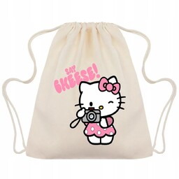 Worek Plecak Beżowy HUNGRY? Hello Kitty Pink Bajka