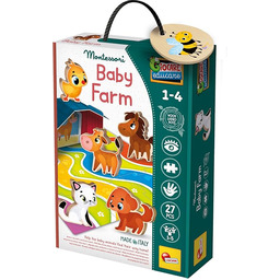 Liscianigiochi 96886 Animals Montessori Wood Baby Farm, Baby-3D