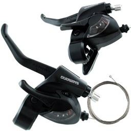 Klamkomanetka Lewa Przód Czarna Shimano St-Ef41 3 Rzędowa