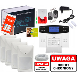 Przewodowy Alarm LCD Gsm App Tuya Senior Guard