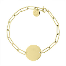 Pozłacana bransoletka damska łańcuch z okrągłym medalikiem