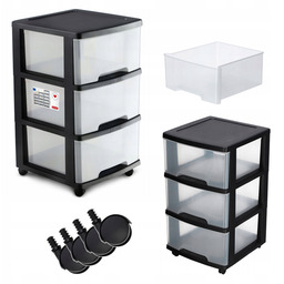 Komoda Szafka Plastikowa Z 3 Szufladami 40x60cm 60L