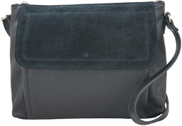 Barberinis Torebka skórzana z zamszową klapką - Czarna