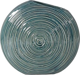 Okrągły wazon niebiesko-zielony ceramiczny 30,5x10x29 cm