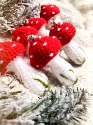 bombka muchomor, zawieszka choinkowa grzybek, ozdoby choinkowe handmade