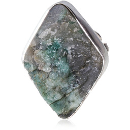 Szmaragd Duży Przepiękny Pierścionek Srebro R10-26