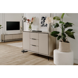 Komoda z szufladami i drzwiami capuccino mat 135