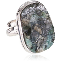 Szmaragd Duży Przepiękny Pierścionek Srebro R10-26