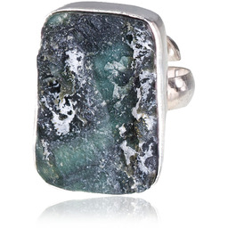 Szmaragd Duży Przepiękny Pierścionek Srebro R10-26